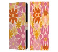 Head Case Designs sous Licence Officielle Kierkegaard Design Studio Fleurs De Thuliane Rose Orangé Motifs Abstraits Rétro Étui Portefeuille en Cuir Compatible avec Samsung Galaxy S25 FE