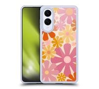 Head Case Designs sous Licence Officielle Kierkegaard Design Studio Fleurs De Thuliane Rose Orangé Motifs Abstraits Rétro Coque en Gel [Qualité Militaire] Compatible avec Samsung Galaxy S25 Edge