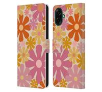 Head Case Designs sous Licence Officielle Kierkegaard Design Studio Fleurs De Thuliane Rose Orangé Motifs Abstraits Rétro Étui Portefeuille en Cuir Compatible avec Samsung Galaxy A07