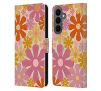 Head Case Designs sous Licence Officielle Kierkegaard Design Studio Fleurs De Thuliane Rose Orangé Motifs Abstraits Rétro Étui Portefeuille en Cuir Compatible avec Samsung Galaxy S26 Plus