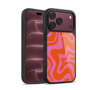 Head Case Designs sous Licence Officielle Kierkegaard Design Studio Tourbillon Rose Vif Et Orange Motifs Abstraits Rétro Coque en Gel renforcée [Qualité Militaire] Compatible avec Apple iPhone 18 Pro