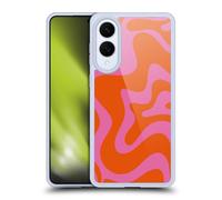 Head Case Designs sous Licence Officielle Kierkegaard Design Studio Tourbillon Rose Vif Et Orange Motifs Abstraits Rétro Coque en Gel [Qualité Militaire] Compatible avec Samsung Galaxy S25 Edge