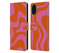 Head Case Designs sous Licence Officielle Kierkegaard Design Studio Tourbillon Rose Vif Et Orange Motifs Abstraits Rétro Étui Portefeuille en Cuir Compatible avec Samsung Galaxy A07