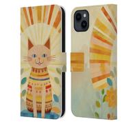 Head Case Designs sous Licence Officielle LebensArt Chat Boho Whimsy Mixer l'art Étui Portefeuille en Cuir Compatible avec Apple iPhone 15 Plus