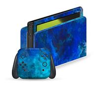 Head Case Designs sous Licence Officielle LebensArt Malachit Bleu Mix Art Vinyle Autocollant De Jeu Peau Autocollant Couverture Compatible avec Nintendo Switch OLED Bundle