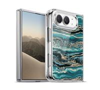 Head Case Designs sous Licence Officielle LebensArt Turquoise de Luxe Marbre de Pierres précieuses Coque en Gel [Qualité Militaire] Compatible avec Apple iPhone Duo Et Compatible avec MagSafe