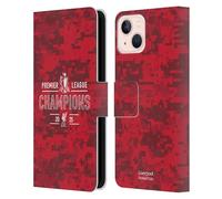 Head Case Designs sous Licence Officielle Liverpool Football Club Camouflage Numérique Champions De Premier League 2025 Étui Portefeuille en Cuir Compatible avec Apple iPhone 13