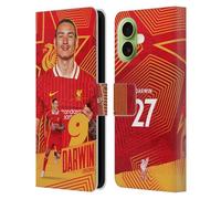 Head Case Designs sous Licence Officielle Liverpool Football Club Darwin Núñez 2024/25 Première Équipe Étui Portefeuille en Cuir Compatible avec Apple iPhone 17