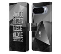 Head Case Designs sous Licence Officielle Liverpool Football Club Geo Gris YNWA Oiseau de Foie YNWA Étui Portefeuille en Cuir Compatible avec Google Pixel 10 Pro XL