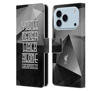Head Case Designs sous Licence Officielle Liverpool Football Club Geo Gris YNWA Oiseau de Foie YNWA Étui Portefeuille en Cuir Compatible avec Apple iPhone 17 Pro