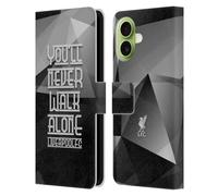 Head Case Designs sous Licence Officielle Liverpool Football Club Geo Gris YNWA Oiseau de Foie YNWA Étui Portefeuille en Cuir Compatible avec Apple iPhone 17