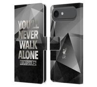 Head Case Designs sous Licence Officielle Liverpool Football Club Geo Gris YNWA Plein Oiseau de Foie YNWA Étui Portefeuille en Cuir Compatible avec Apple iPhone 17 Air