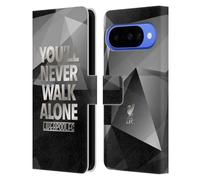 Head Case Designs sous Licence Officielle Liverpool Football Club Geo Gris YNWA Plein Oiseau de Foie YNWA Étui Portefeuille en Cuir Compatible avec Google Pixel 10