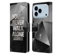 Head Case Designs sous Licence Officielle Liverpool Football Club Geo Gris YNWA Plein Oiseau de Foie YNWA Étui Portefeuille en Cuir Compatible avec Apple iPhone 17 Pro