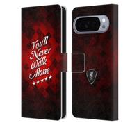 Head Case Designs sous Licence Officielle Liverpool Football Club Gris Pixel YNWA Cursive Oiseau de Foie YNWA Étui Portefeuille en Cuir Compatible avec Google Pixel 10 Pro XL