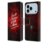 Head Case Designs sous Licence Officielle Liverpool Football Club Gris Pixel YNWA Cursive Oiseau de Foie YNWA Étui Portefeuille en Cuir Compatible avec Apple iPhone 17 Pro