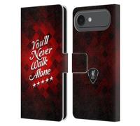 Head Case Designs sous Licence Officielle Liverpool Football Club Gris Pixel YNWA Cursive Oiseau de Foie YNWA Étui Portefeuille en Cuir Compatible avec Apple iPhone 17 Air