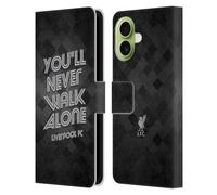 Head Case Designs sous Licence Officielle Liverpool Football Club Gris Pixel YNWA Rétro Oiseau de Foie YNWA Étui Portefeuille en Cuir Compatible avec Apple iPhone 17