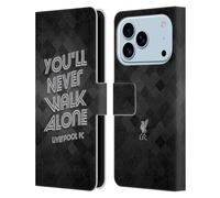 Head Case Designs sous Licence Officielle Liverpool Football Club Gris Pixel YNWA Rétro Oiseau de Foie YNWA Étui Portefeuille en Cuir Compatible avec Apple iPhone 17 Pro