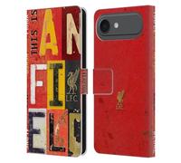 Head Case Designs sous Licence Officielle Liverpool Football Club Plaque D'époque Anfield Oiseau de Foie YNWA Étui Portefeuille en Cuir Compatible avec Apple iPhone 17 Air