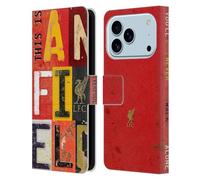 Head Case Designs sous Licence Officielle Liverpool Football Club Plaque D'époque Anfield Oiseau de Foie YNWA Étui Portefeuille en Cuir Compatible avec Apple iPhone 17 Pro