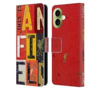 Head Case Designs sous Licence Officielle Liverpool Football Club Plaque D'époque Anfield Oiseau de Foie YNWA Étui Portefeuille en Cuir Compatible avec Apple iPhone 17