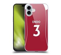 Head Case Designs sous Licence Officielle Liverpool Football Club Wataru Endo 2025/26 Joueurs Maillot Domicile 2e Groupe Coque Dure pour l'arrière Compatible avec Apple iPhone 16 Plus