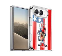 Head Case Designs sous Licence Officielle Looney Tunes États-Unis Taz & Bugs Bunny Graphismes du Drapeau Coque en Gel [Qualité Militaire] Compatible avec Apple iPhone Duo Et Compatible avec MagSafe