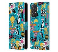 Head Case Designs sous Licence Officielle Looney Tunes Tweety Et Sylvester Graphiques Et Personnages Étui Portefeuille en Cuir Compatible avec Samsung Galaxy A53 5G (2022)