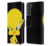 Head Case Designs sous Licence Officielle Looney Tunes Tweety Personnages Étui Portefeuille en Cuir Compatible avec Samsung Galaxy S21 FE 5G