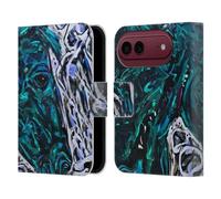 Head Case Designs sous Licence Officielle Mad Dog Art Gallery Cheval Bleu Animaux Étui Portefeuille en Cuir Compatible avec Apple iPhone Duo
