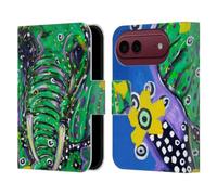 Head Case Designs sous Licence Officielle Mad Dog Art Gallery Éléphant Animaux Étui Portefeuille en Cuir Compatible avec Apple iPhone Duo