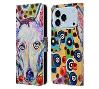 Head Case Designs sous Licence Officielle Mad Dog Art Gallery Husky Doo Chiens 2 Étui Portefeuille en Cuir Compatible avec Apple iPhone 17 Pro