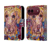 Head Case Designs sous Licence Officielle Mad Dog Art Gallery Jaune Chiens Étui Portefeuille en Cuir Compatible avec Apple iPhone Duo
