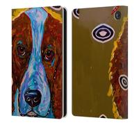 Head Case Designs sous Licence Officielle Mad Dog Art Gallery Setter Anglais Brun Chiens Étui Portefeuille en Cuir Compatible avec Amazon Fire 7 2022