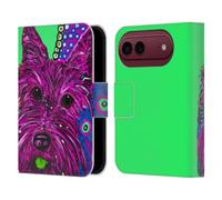 Head Case Designs sous Licence Officielle Mad Dog Art Gallery Terrier Écossais Chiens Étui Portefeuille en Cuir Compatible avec Apple iPhone Duo