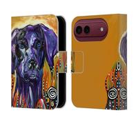 Head Case Designs sous Licence Officielle Mad Dog Art Gallery Vieux Pourpre Chiens Étui Portefeuille en Cuir Compatible avec Apple iPhone Duo