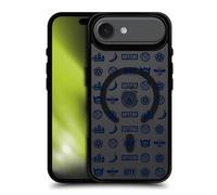 Head Case Designs sous Licence Officielle Manchester City FC City Glyphs Logo Icon Black Shockproof Bumper Case [Military Grade] Compatible with Apple iPhone 17 Air and Compatible with MagSafe