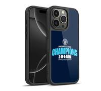 Head Case Designs sous Licence Officielle Manchester City Man City FC 3 D'affilée Champions 2023 Coque en Gel renforcée [Protection de Qualité Militaire] Compatible avec Apple iPhone 16 Pro