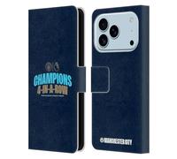Head Case Designs sous Licence Officielle Manchester City Man City FC 4 D'affilée dans L'obscurité Champions De Premier League 2024 Étui Portefeuille en Cuir Compatible avec Apple iPhone 17 Pro