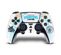 Head Case Designs Sous Licence Officielle Manchester City Man City FC Affiche De L'équipe Champions 2023 Vinyle Autocollant De Jeu Peau Compatible avec Sony PlayStation 5 PS5 DualSense Edge Controller
