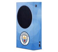 Head Case Designs Sous Licence Officielle Manchester City Man City FC Bleu Géométrique Badge Enveloppement De Console De Jeu Compatible avec Xbox Series S Console