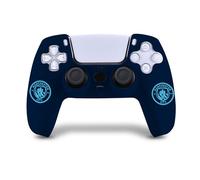 Head Case Designs sous Licence Officielle Manchester City Man City FC Bleu Logo De Crête Bleu Foncé Coque Skin en Silicone pour Manette de Compatible avec PS5 Sony DualSense Controller