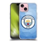 Head Case Designs sous Licence Officielle Manchester City Man City FC Blue Full Colour Badge Géométrique Coque en Gel [Qualité Militaire] Compatible avec Apple iPhone 15 Et Compatible avec MagSafe