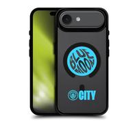Head Case Designs sous Licence Officielle Manchester City Man City FC Blue Moon Logo Icon Black Shockproof Bumper Case [Military Grade] Compatible with Apple iPhone 17 Air and Compatible with MagSafe