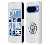 Head Case Designs sous Licence Officielle Manchester City Man City FC City We're Not Really Here Graphiques Étui Portefeuille en Cuir Compatible avec Google Pixel 10