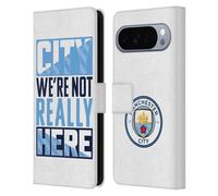 Head Case Designs sous Licence Officielle Manchester City Man City FC City We're Not Really Here Graphiques Étui Portefeuille en Cuir Compatible avec Google Pixel 10 Pro XL