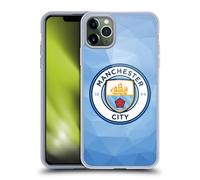 Head Case Designs sous Licence Officielle Manchester City Man City FC Couleur Pleine Bleue Badge Géométrique Coque en Gel [Protection de Qualité Militaire] Compatible avec Apple iPhone 11 Pro Max
