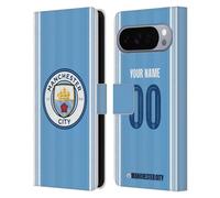 Head Case Designs sous Licence Officielle Manchester City Man City FC Coutume Personnalisé Accueil Kit De Badges 2023/24 Étui Portefeuille en Cuir Compatible avec Google Pixel 10 Pro XL
