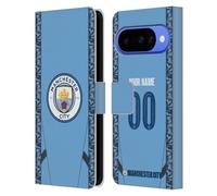 Head Case Designs sous Licence Officielle Manchester City Man City FC Coutume Personnalisé Accueil Kit De Badges 2024/25 Étui Portefeuille en Cuir Compatible avec Google Pixel 10